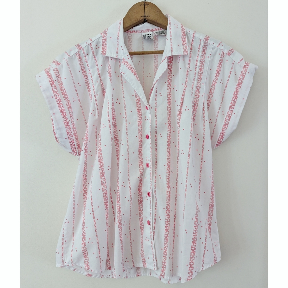 80 Vintage - Grand Design Button Down Blouse - Size M (12)